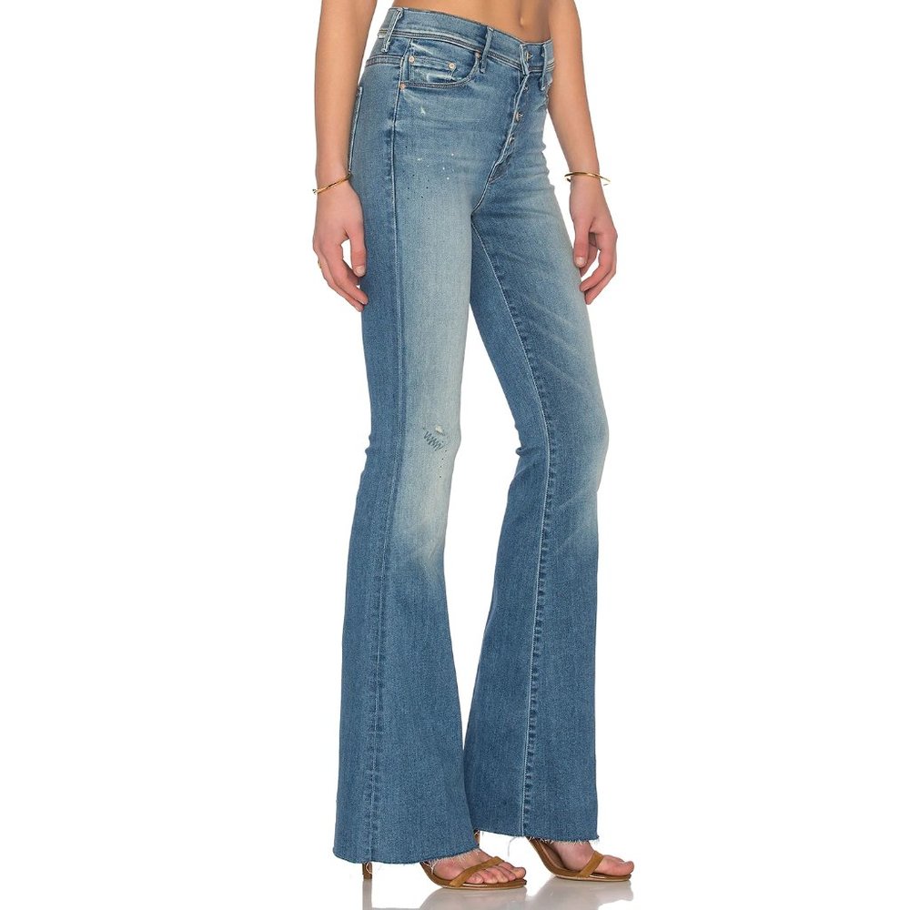 SOLD MOTHER Pixie Cruiser Fray Flare Jeans Rumor Has it N5 - Picture 6 of 11